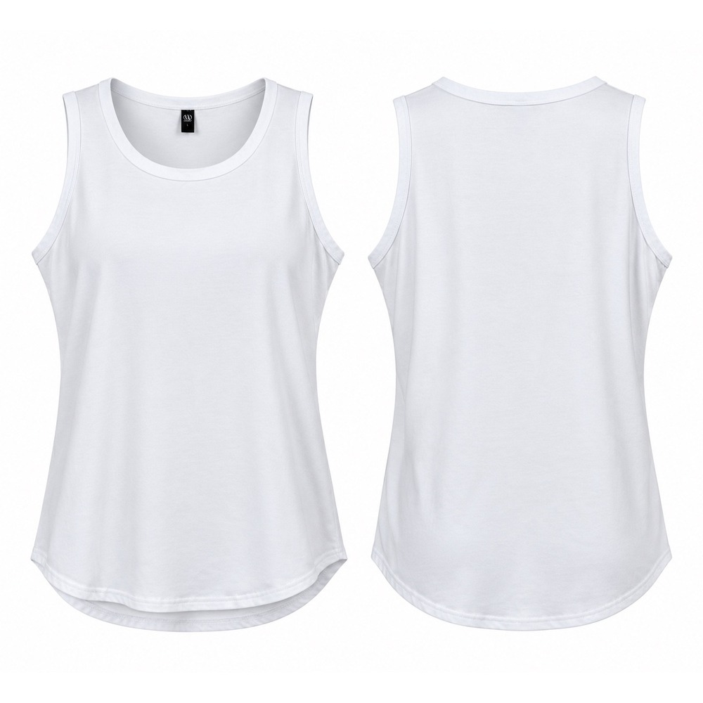 Versatile Womens Tank Top XXL Poly Blend White Relaxed Layering Casual Basic